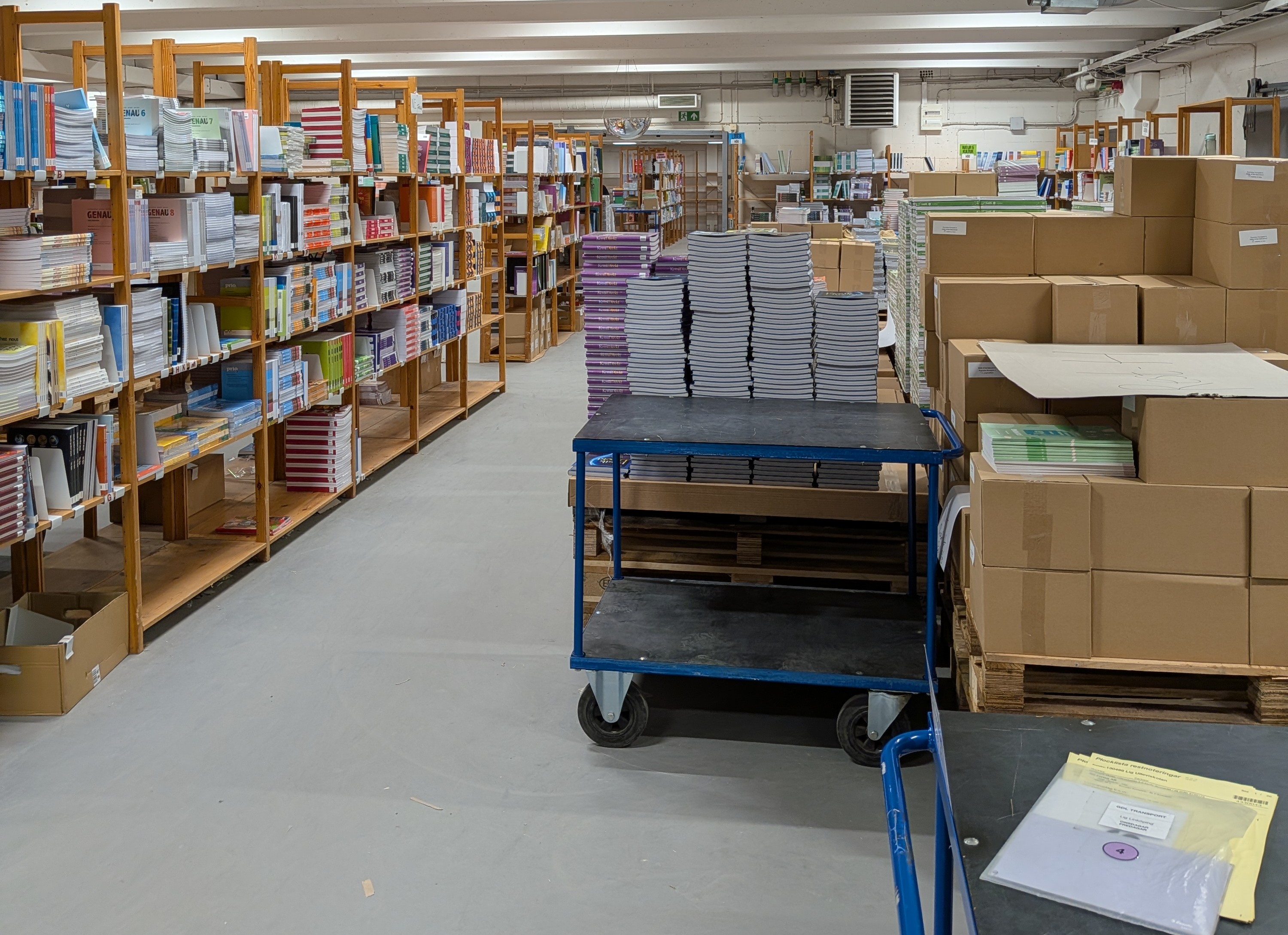 Böcker i lager på hylla